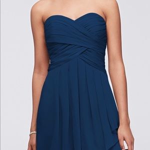 David’s Bridal short crinkle chiffon dress